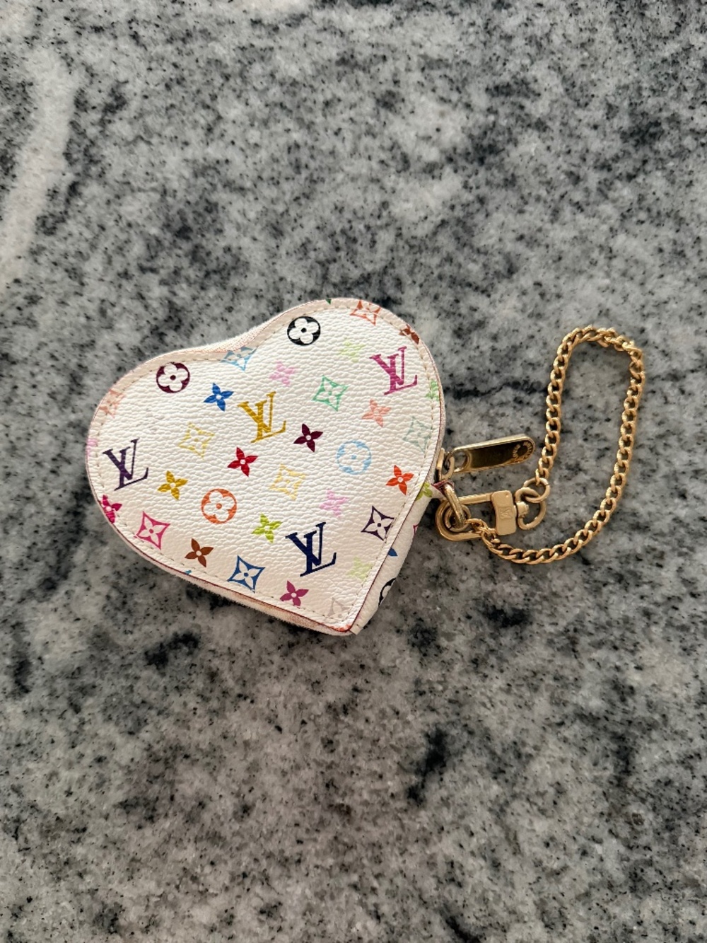 Louis Vuitton White Monogram Multicolor Coeur Heart Coin Purse